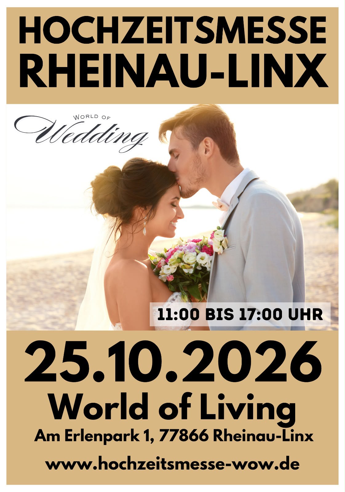 Hochzeitsmesse Rheinau-Linx am 25.10.2026 in der World of Living